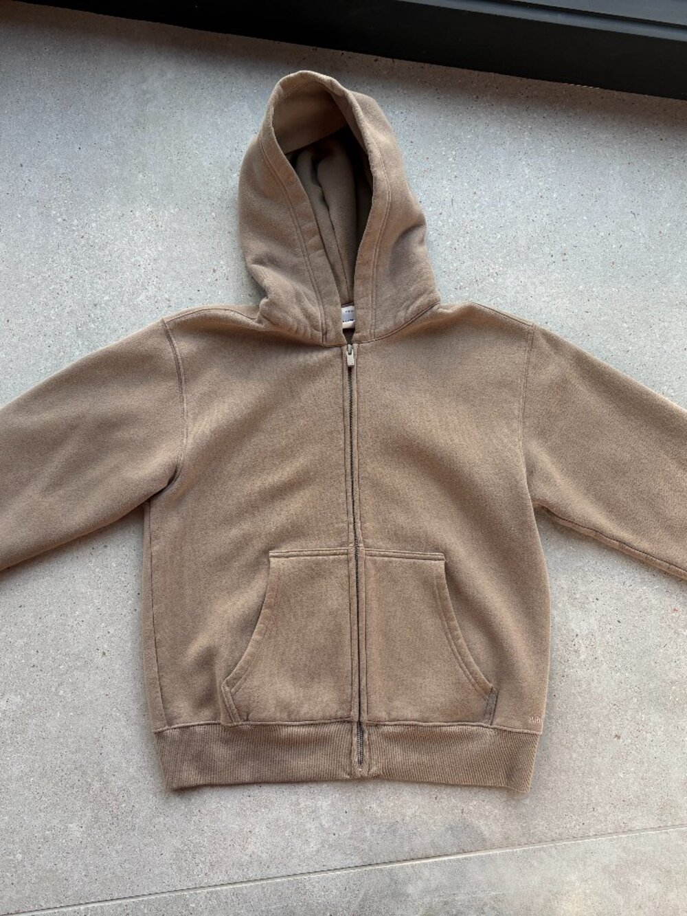 Aritzia TNA Cozy Sweatfleece Perfect Zip Hoodie, Modern Taupe, Size S